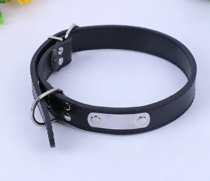 Pet supplies outdoor stainless steel dog PU collar New dog collar