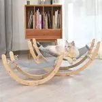 Pet Dog Cats Wooden Hammock Swing Soft Comfortable Sleeping Mat