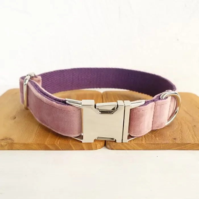 Adjustable Metal Buckle Pink Dog Collar