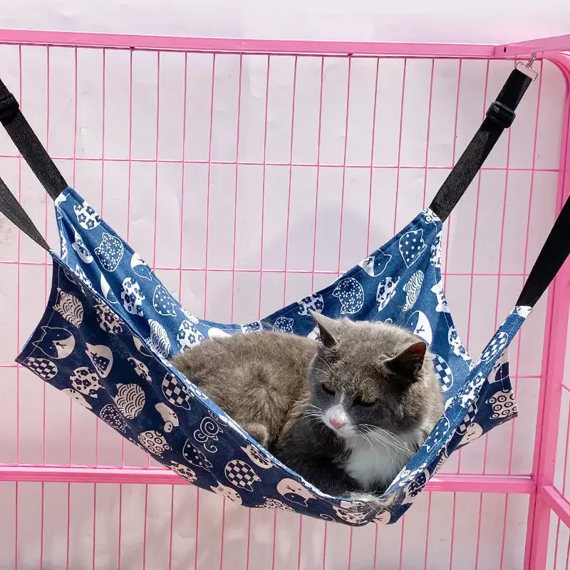 Summer Linen Cat Cage Adjustable Hammock For Cat