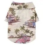 Hawaiian Print Dog Clothes Beach Plaid Shirt