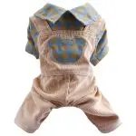 Bichon Dog Clothes Rabbit Check Overalls Clothing
