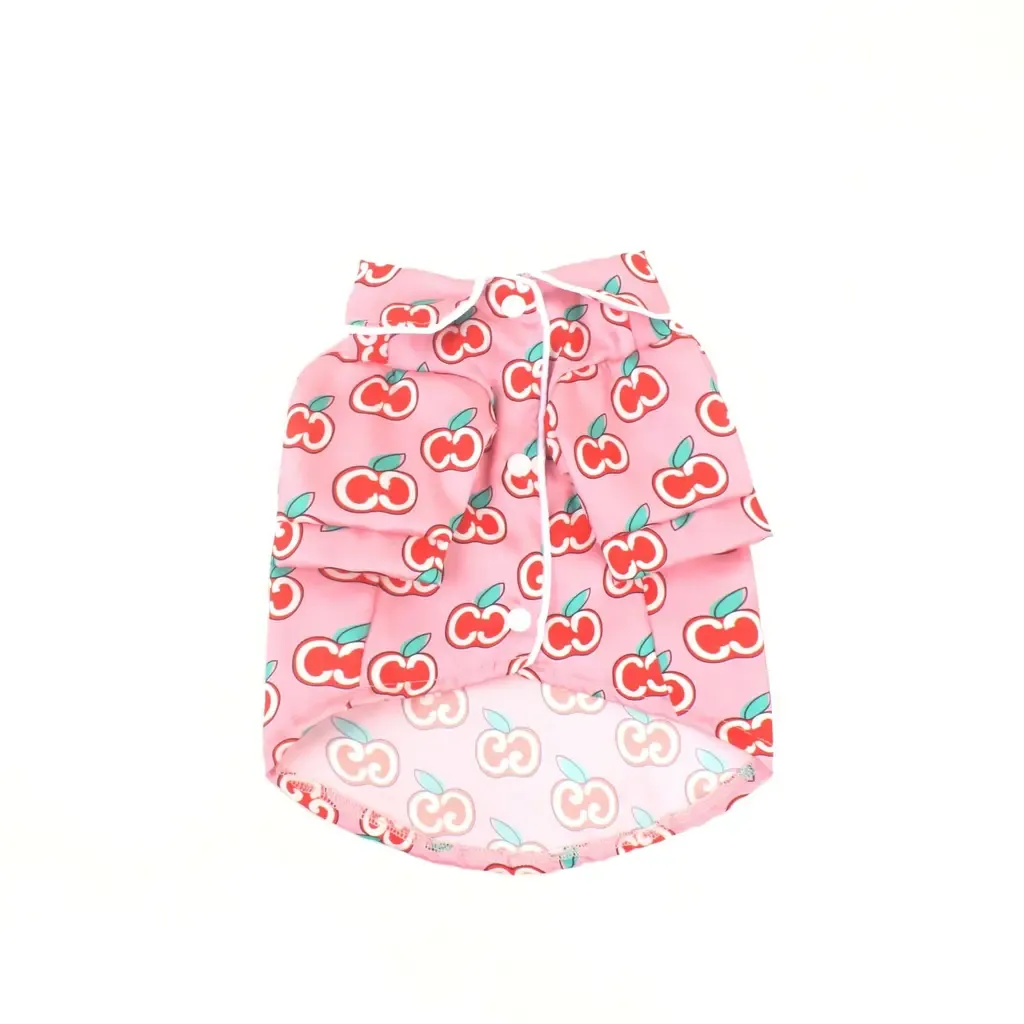 Pet Clothes Thin Silk G Home Powder Apple Shirt Method Teddy Schnauzer Fashion Leisure