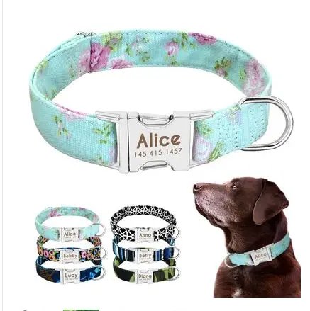 Cat Dog Collar Collar Lettering Anti-lost Tag Small Large Dog Traction Rope Collar Bell Dog Tag Custom