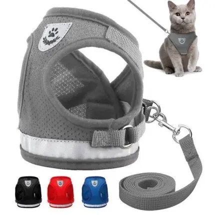 Pet leash breathable mesh chest back For Dog And Cat