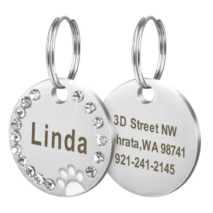 Customizable Metal Round Shape Dog Tag For Dogs