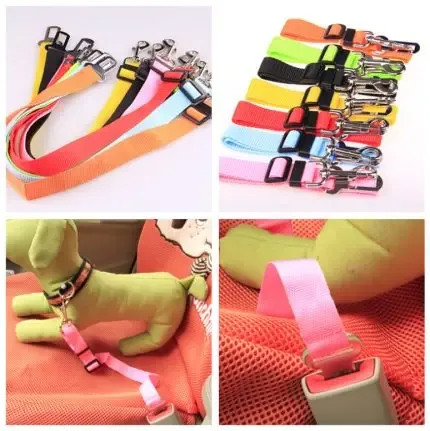 Adjustable Dog Pet Car Safety Seat Belt Restraint Lead Travel Leash