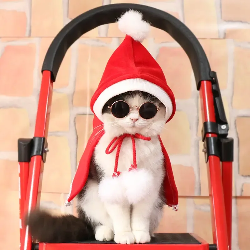 Cat Christmas clothes pet cape