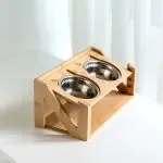 Cat bowl wooden dish rack Comfortable Eating Food Bowl For Cat