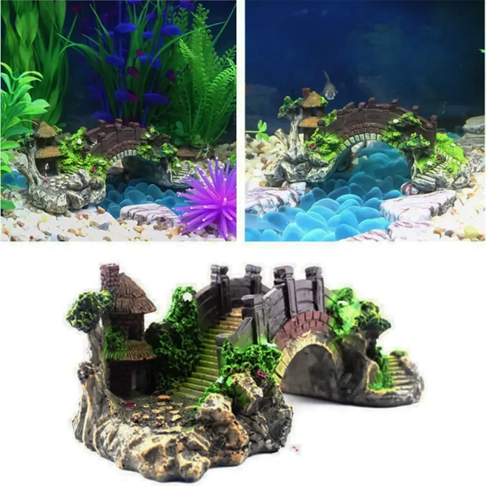 Aquarium Fish Tank Vintage Decorative Bridge