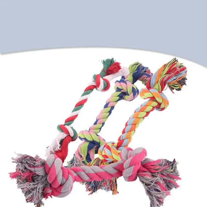 1 Pcs Dog Toys Puppy Bone Cotton Chew Knot Toy Durable Braided Rope Cat Dog Training Toys