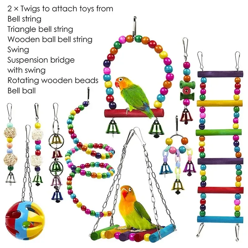 10 Peaches Bird Cage Toys