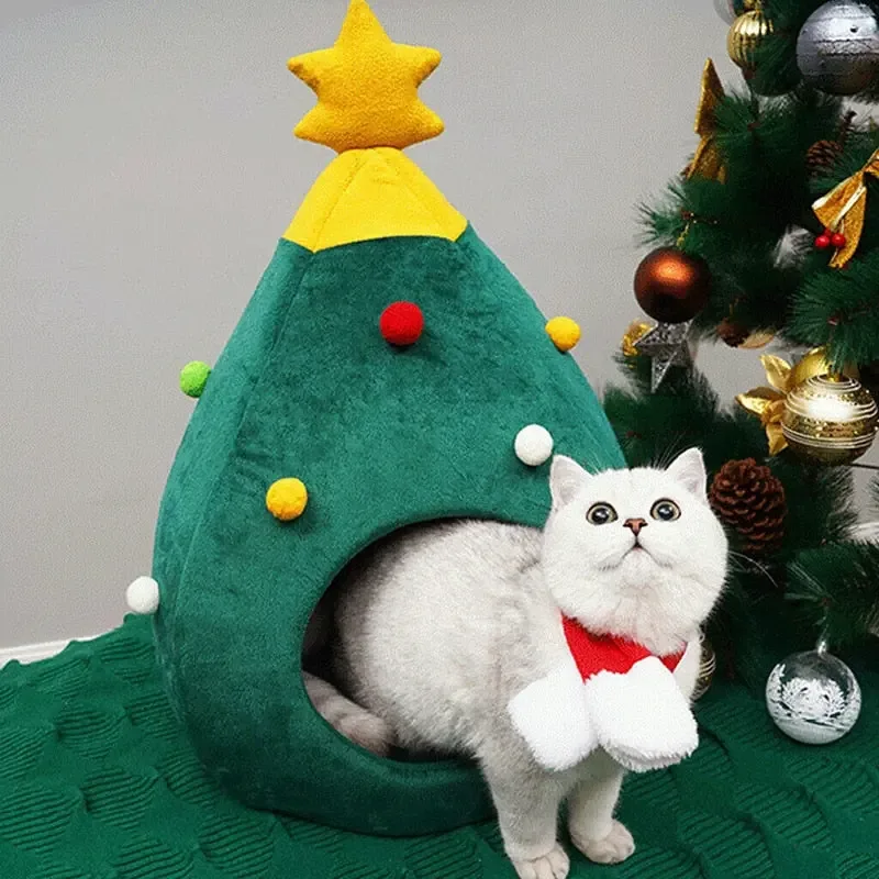 Pet Cat House Dog Bed Kennel Puppy Cave Warm Sleep Bed