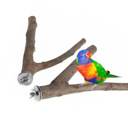 Bird Wood Raw Fork Stand Rack Toy