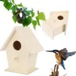 Wooden Bird House With Hanging Rope
