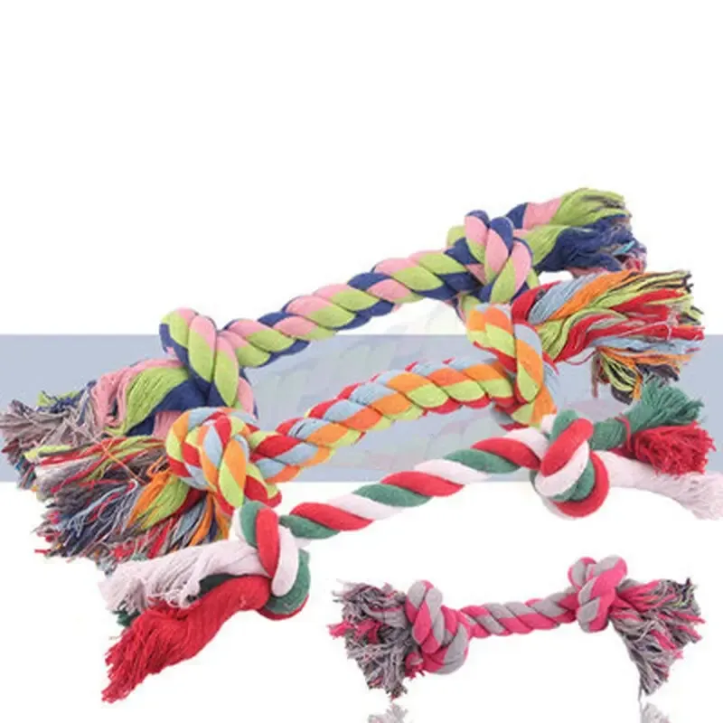 1 Pcs Dog Toys Puppy Bone Cotton Chew Knot Toy Durable Braided Rope Cat Dog Training Toys