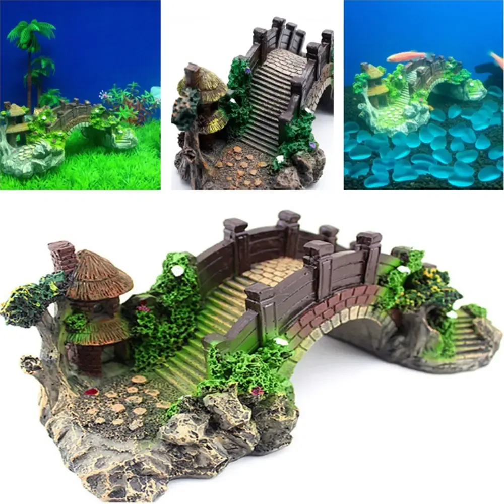 Aquarium Fish Tank Vintage Decorative Bridge