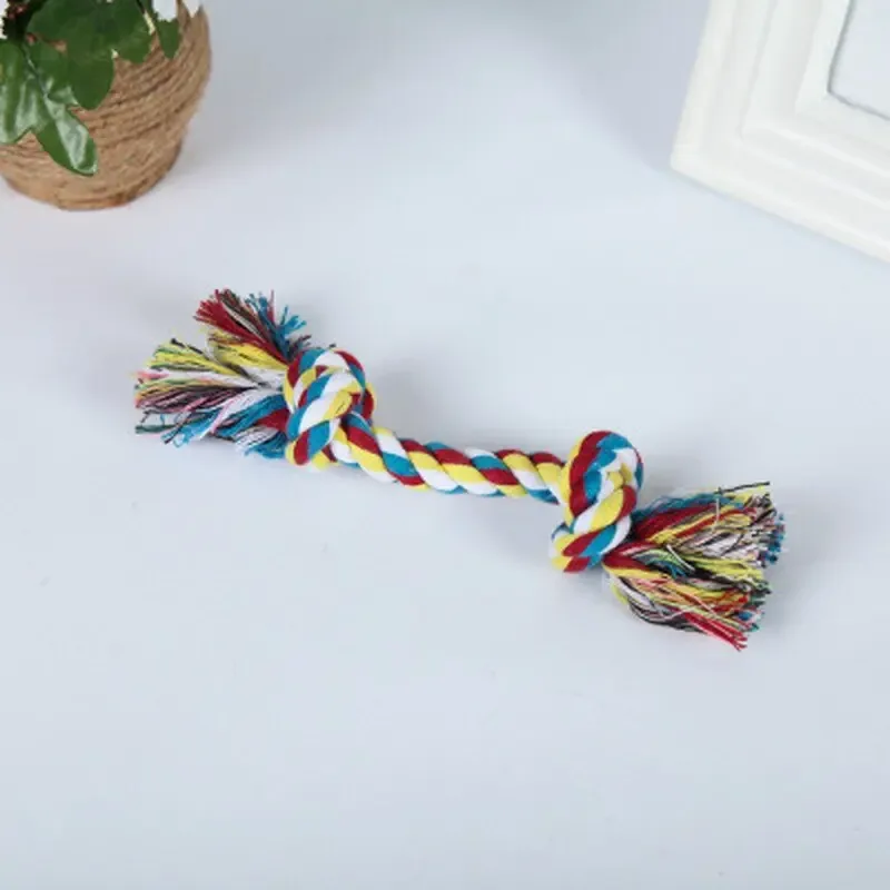 1 Pcs Dog Toys Puppy Bone Cotton Chew Knot Toy Durable Braided Rope Cat Dog Training Toys