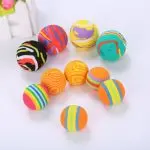 Cat Toy Pet Rainbow Ball Spring Prison Cage Mouse Telescopic Wire Interactive Stick Bell Feather Play Toy  For Cat