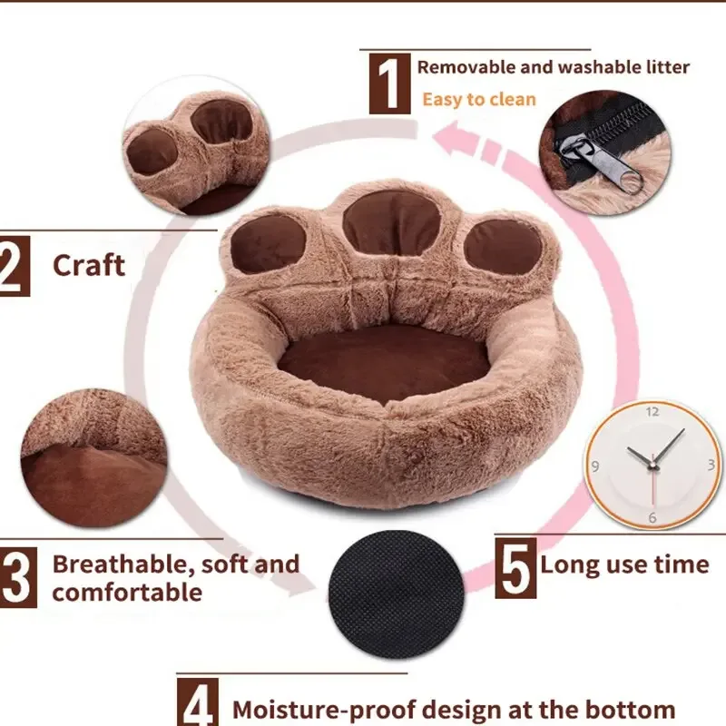 Velvet Cute House Bear Paw Shape Design