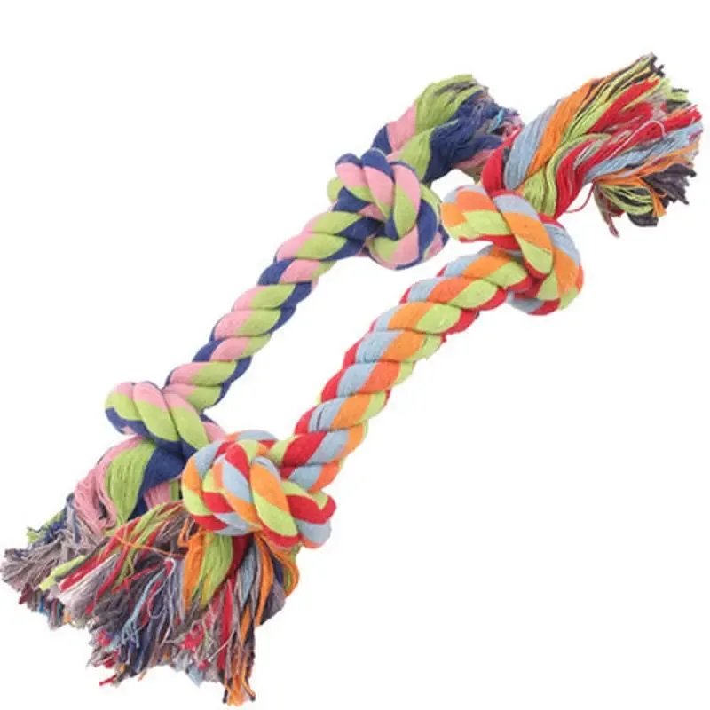 1 Pcs Dog Toys Puppy Bone Cotton Chew Knot Toy Durable Braided Rope Cat Dog Training Toys