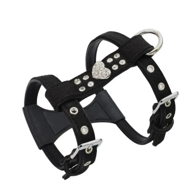 Pet Chest Strap Shining Rhinestone Heart design