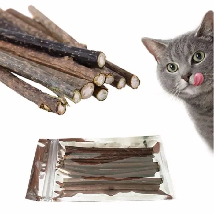 Pure Natural Catnip Pet Cat Toy Molar Toothpaste Branch Cleaning Teeth Silvervine Cat Snacks Sticks