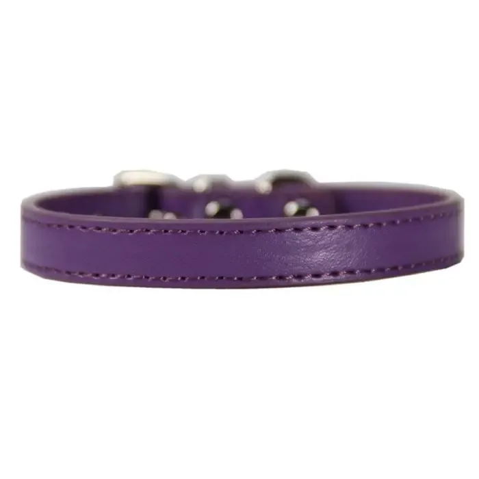 Adjustable Colorful Pet Collars PU Leather Neck Strap Safe For Dogs