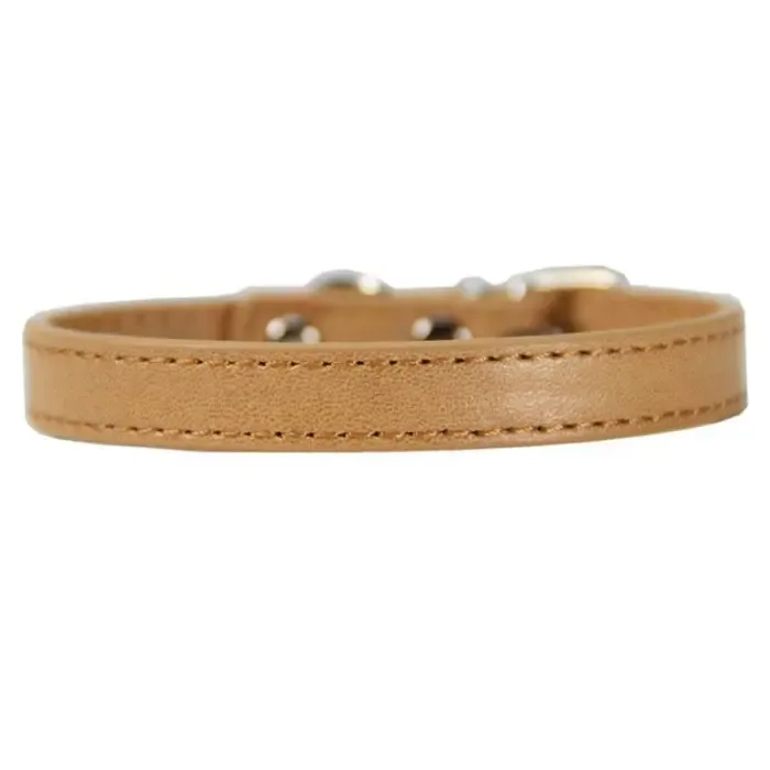 Adjustable Colorful Pet Collars PU Leather Neck Strap Safe For Dogs