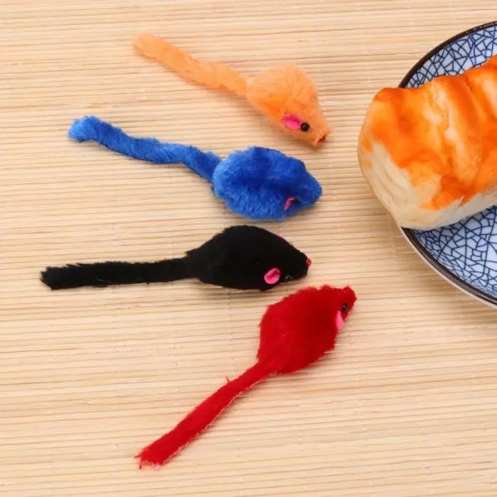 Mini Colorful Cat Toys Plush False Mouse Toys