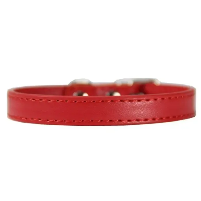 Adjustable Colorful Pet Collars PU Leather Neck Strap Safe For Dogs