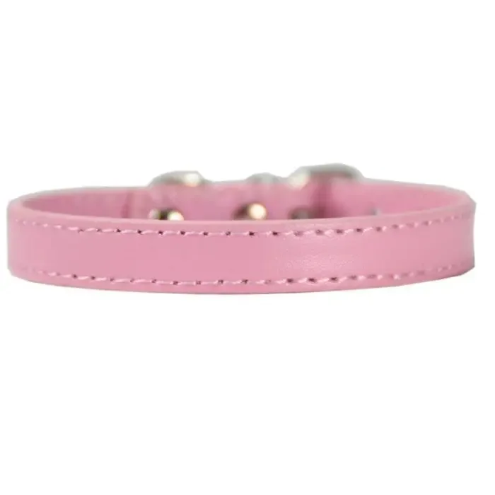 Adjustable Colorful Pet Collars PU Leather Neck Strap Safe For Dogs
