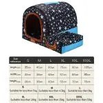 Warm Dog House Print Stars Soft Foldable Pet dogs bed