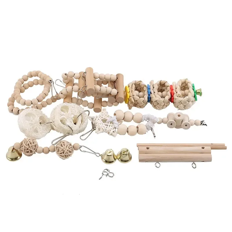 8 Packs Bird Swing Hanging Toy