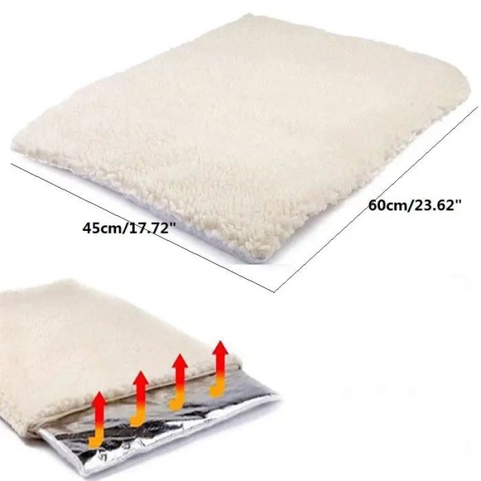 Self Heating Pet Bed Super Soft Fleece Comfortable Mat Warmer