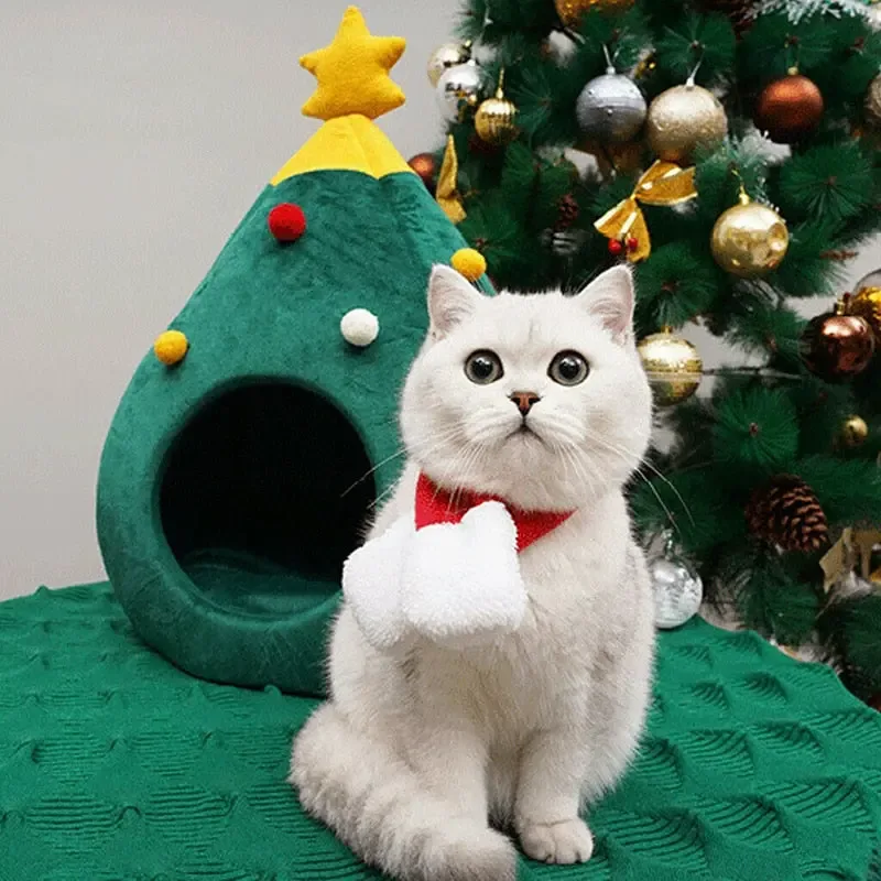 Pet Cat House Dog Bed Kennel Puppy Cave Warm Sleep Bed