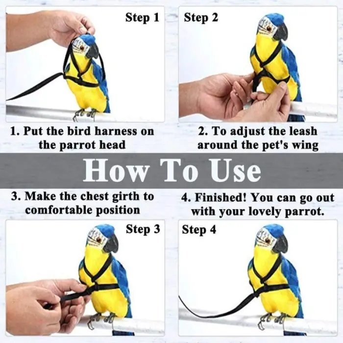 Adjustable Bird Harness Leash
